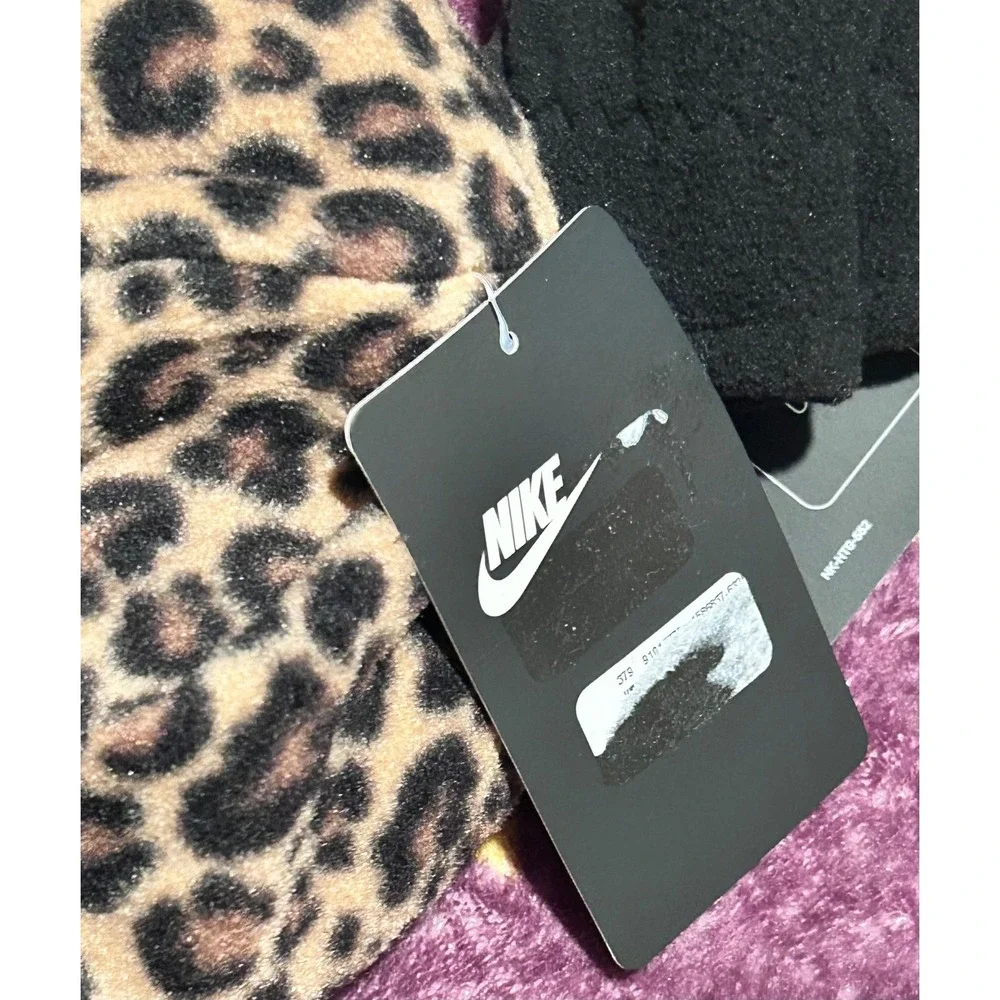 Nike Trapper Hat Mitten Set Infant Black Leopard Print NEW 1A2951-023